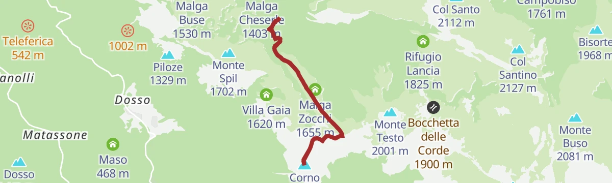 Route map: Mount Corno Battisti